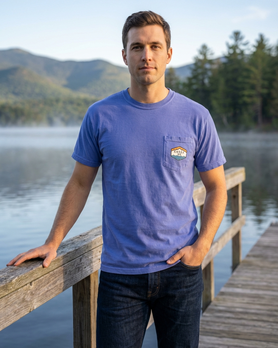 Essex-03 Unisex garment-dyed pocket t-shirt