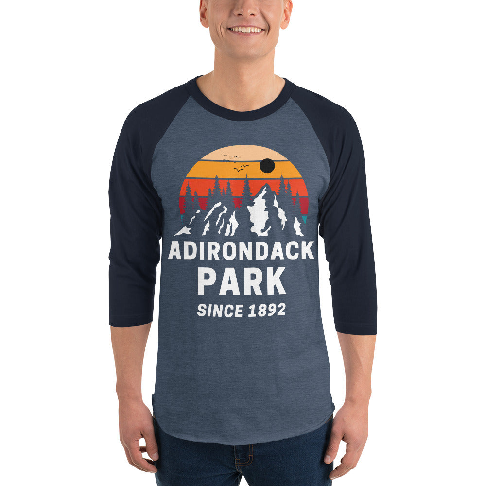 Adirondack Park Mountain Unisex 3/4 sleeve raglan shirt