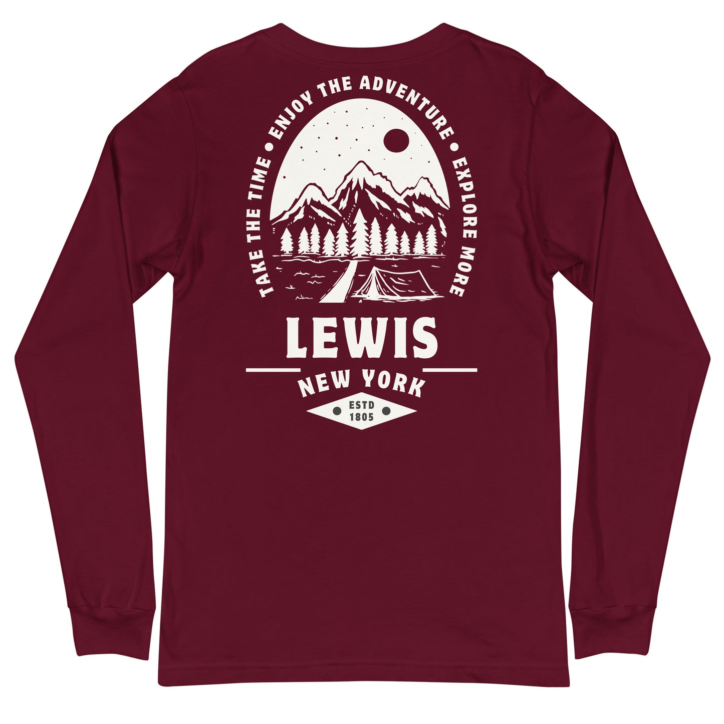 Lewis, NY Adventure Unisex Long Sleeve Tee