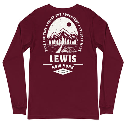 Lewis, NY Adventure Unisex Long Sleeve Tee