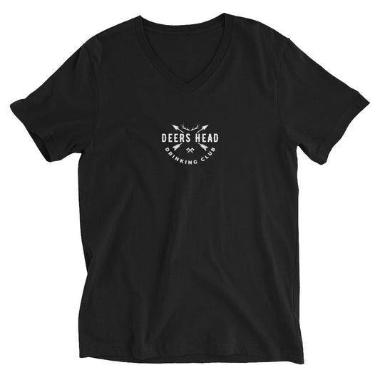 Deer's Head Drinking Club Unisex Short Sleeve V-Neck T-Shirt